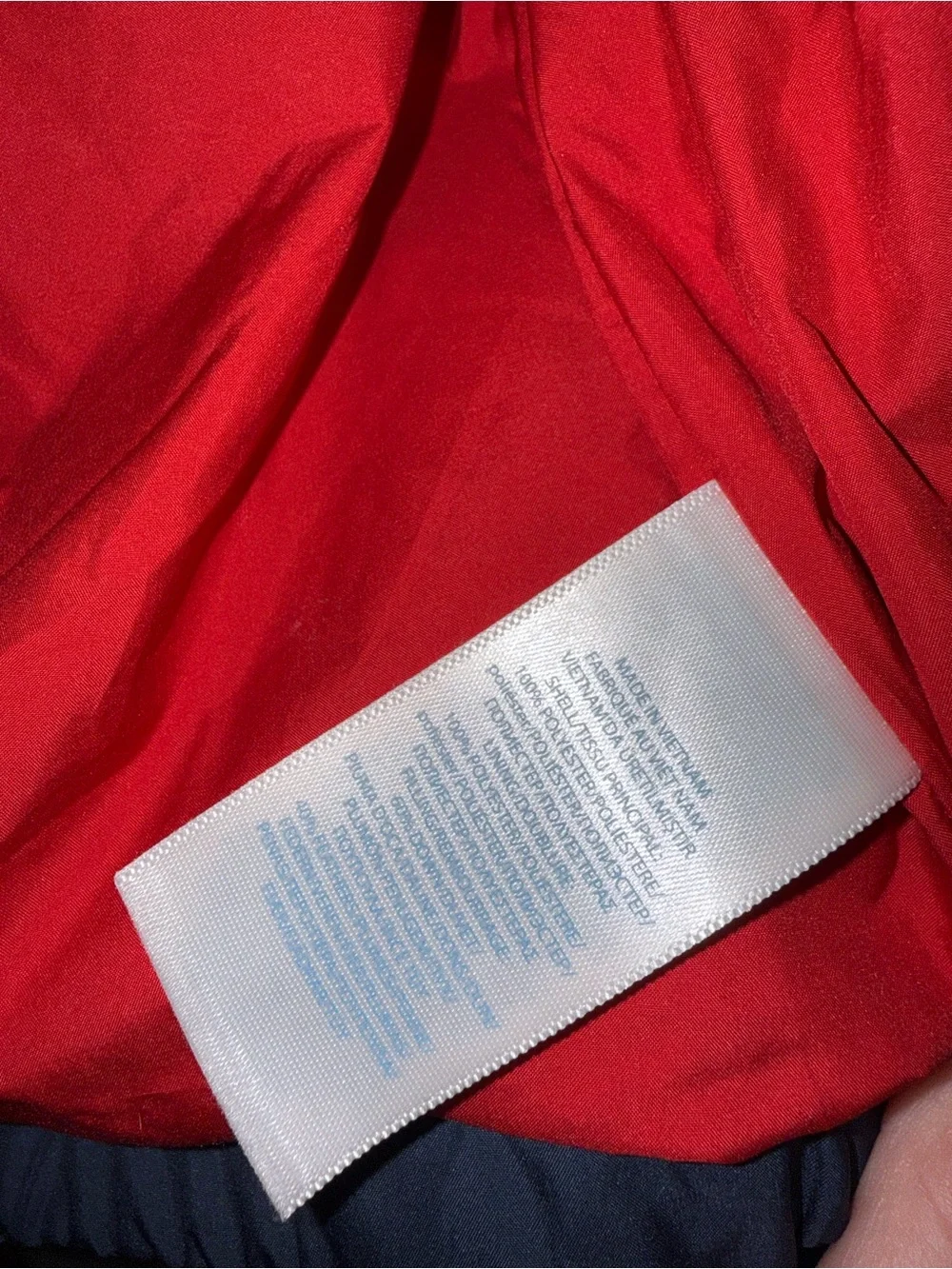 Ralph Lauren Navy Down Puffer Jacket with Red Lining